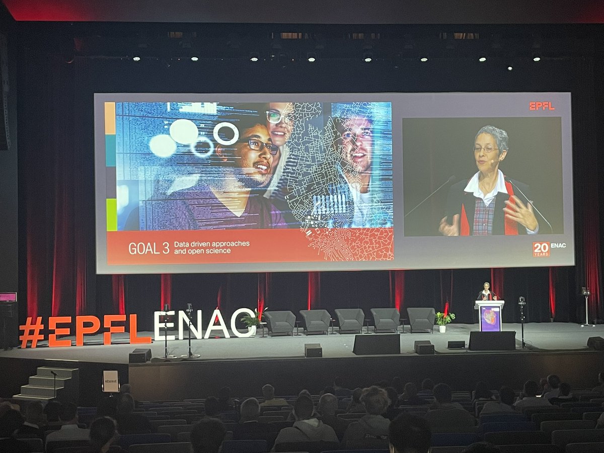 OpenScienceAlly's tweet image. Claudia Binder presents the #epflENAC board that will help achieve ENAC’s future goals
