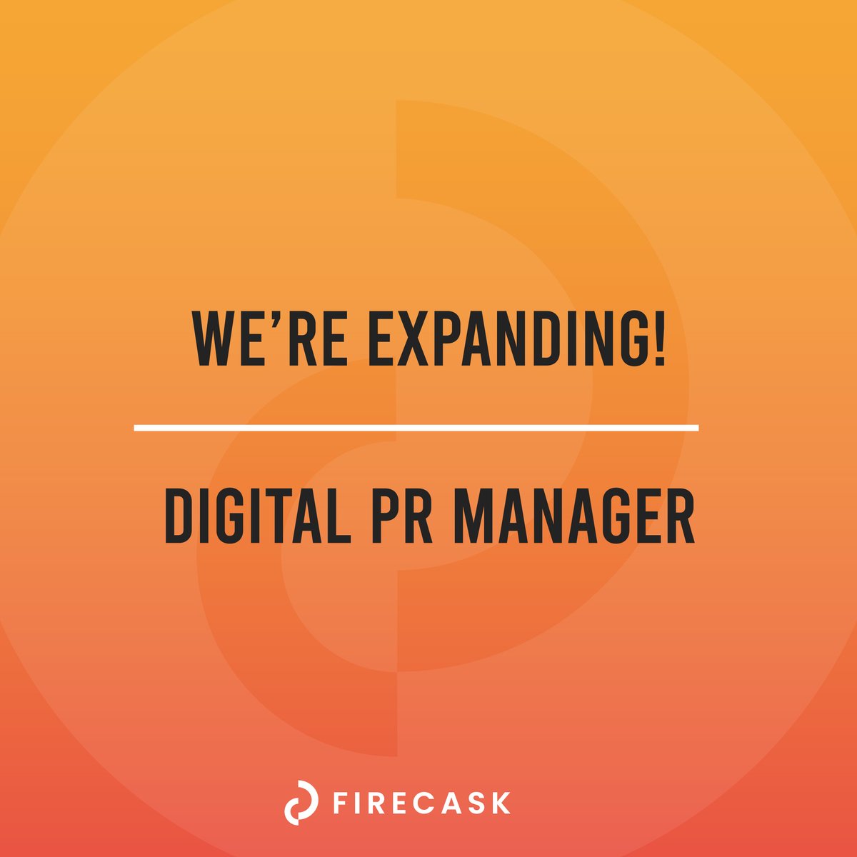 Great news - we're expanding!

We are HIRING a Digital PR Manager to help us grow PR at FireCask. 🥂

Want to join us? Apply today! ⬇️
indeedhi.re/3B2v5Ld

#PRTwitter #PRJobs #AgencyLife #ManchesterJobs