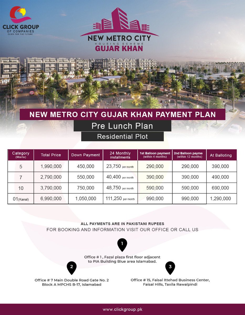 FarvaAmir's tweet photo. New Metro City Gujar Khan is a profitable investment opportunity, a society ready to set high standards in the field of real estate in its pre-launch phase as New Metro City Gujar Khan is a leading project of well known BSM Developers.
For Details Contact : 0349-1009377 https://t.co/YNkrwrehyS
