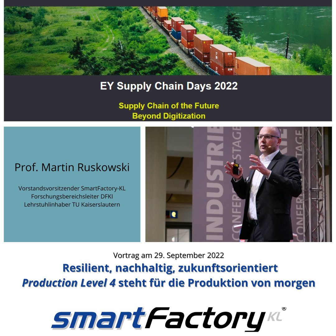 SmartFactoryKL's tweet photo. Prof. @martinruskowski auf den "EY Supply Chain Days" am 29.9. in Stuttgart.
#Digitalisierung, #Technologieeinsatz, #Geschäftsmodelle, #Lieferketten, #SharedProduction & #Kreislaufwirtschaft.
📰👉https://t.co/QsLGCuTxBq
@EY_Germany @Produktion_de @flexisAG https://t.co/LgLcyet0j2