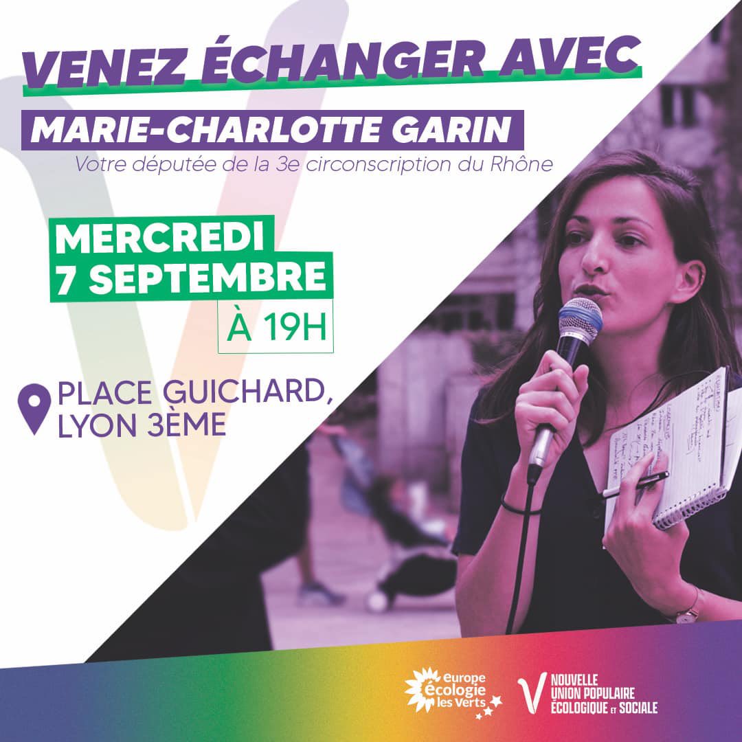 LFiLyon's tweet image. Rdv mercredi prochain place Guichard pour échanger avec votre députée !
