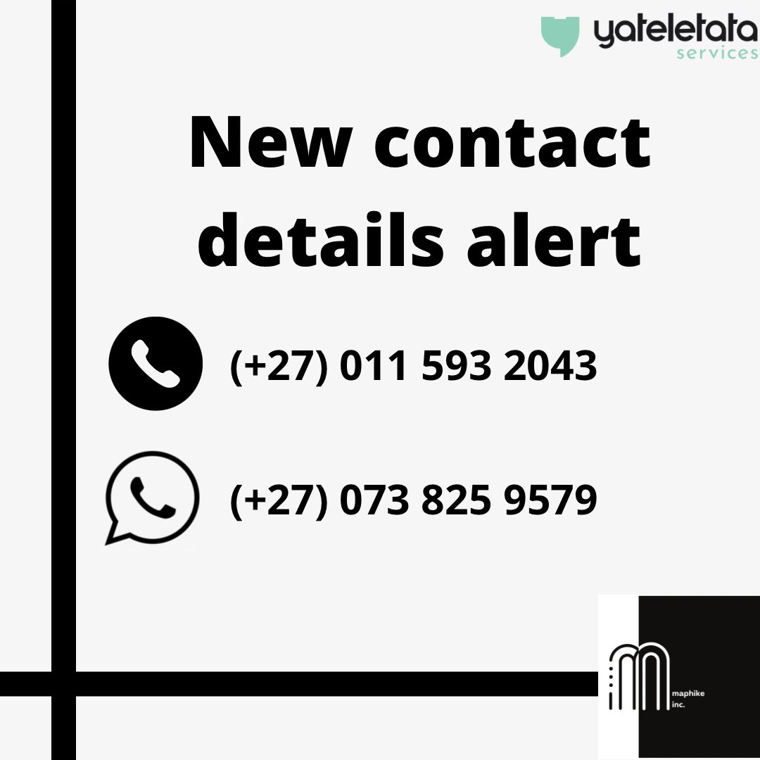 NOTICE:

Good day to you, our valued clients and prospective clients. 

Please note our landline number has changed. You can now call us on:

(+27) 011 593 2043

Our WhatsApp number remains the same. <a href="/MaphikeInc/">Maphike Attorneys Inc</a>