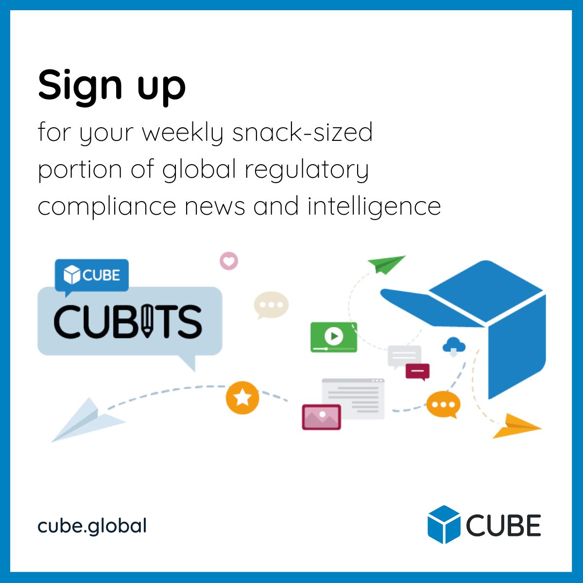 CUBEGlobal's tweet photo. Stay in the know with #CUBITS...
Sign up for your weekly snack-sized portion of global regulatory compliance news and intelligence below...
https://t.co/RA5LdZ4cko
#RegTech #Compliance #Regulation #RegTechNews #FinancialNews https://t.co/3QxBAixZd2