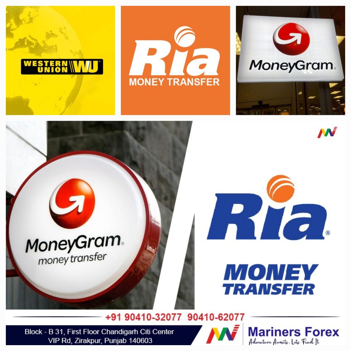 MarinersForex's tweet photo. Looking for Western Union, MoneyGram or Ria Money Transfer Services in Chandigarh Zirakpur Mohali Panchkula Tricity area

Mariners Forex
Adventure Awaits, Let's Find It!
WU | MG | RIA | Remittance 
90410-32077 90410-62077
#westernunion #MarinersForex #moneygram #RiaMoneyTransfer https://t.co/VwWZJZL479