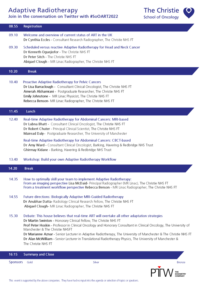 We have some fantastic discounts available for the #SoOART2022 study day taking place 30th Sept.

Use ACTIONRT10 for 10% off bookings!

Suitable for #radiographers #doctors #physicists #students #radiotherapists 

Book now: soo-art-2022.eventbrite.co.uk/?aff=SocialMed…

@rad__chat 
<a href="/RCRadiologists/">The Royal College of Radiologists</a>