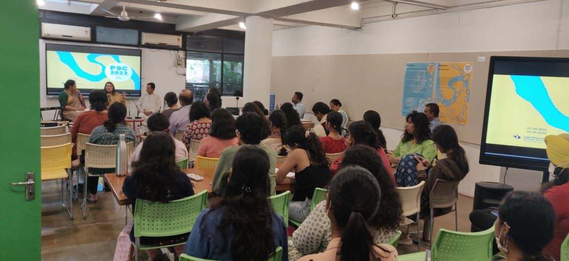 Simran__Chopra's tweet photo. PD in our communities roundtable discussion is now live @NID_India. I love that the language being used is hindi. 
@PDC_conference 
#PDC2022 #PDCPlaces https://t.co/LakBWX5guj