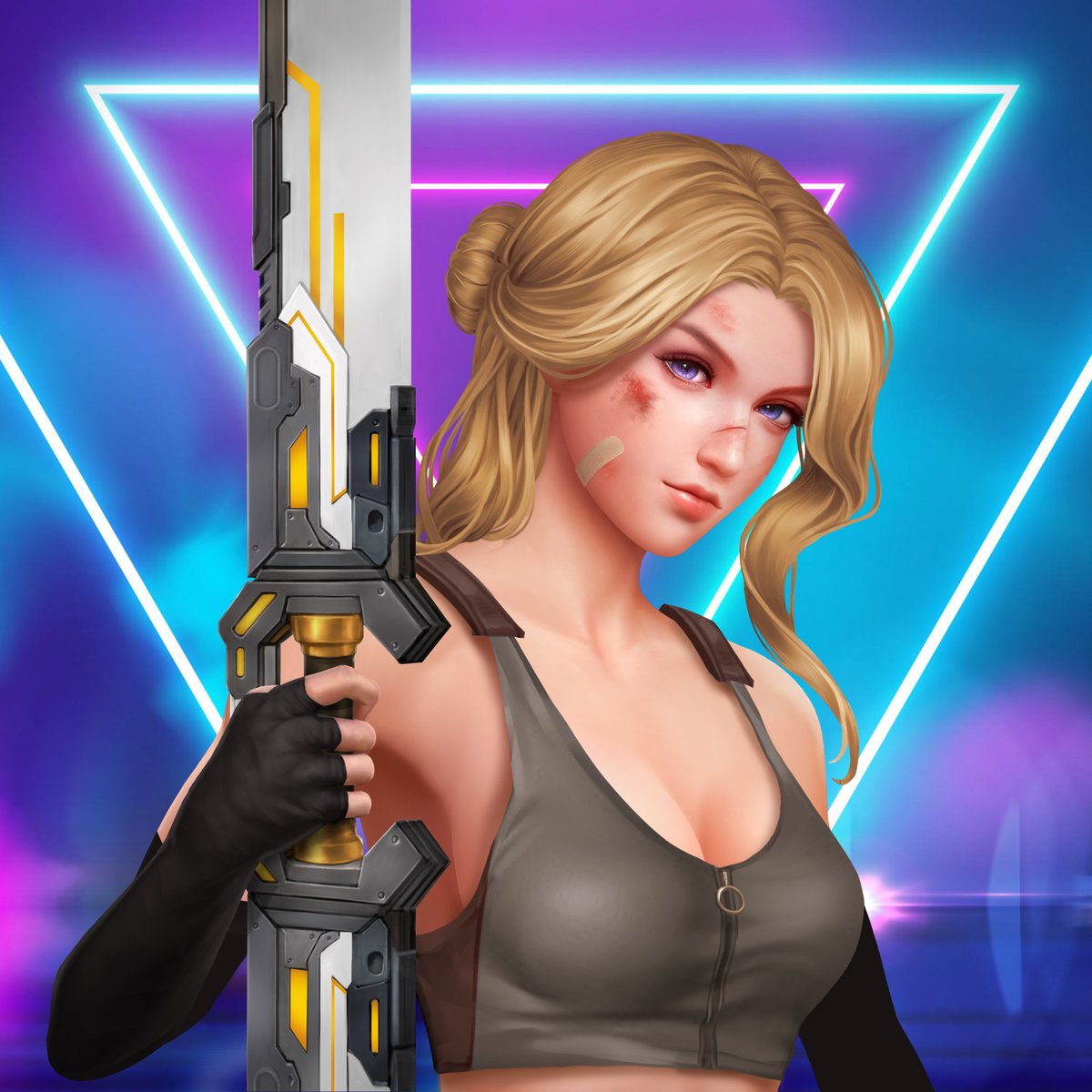 You can't avoid being injured if you're going to fight. But doesn't that bandaid look cute on her?