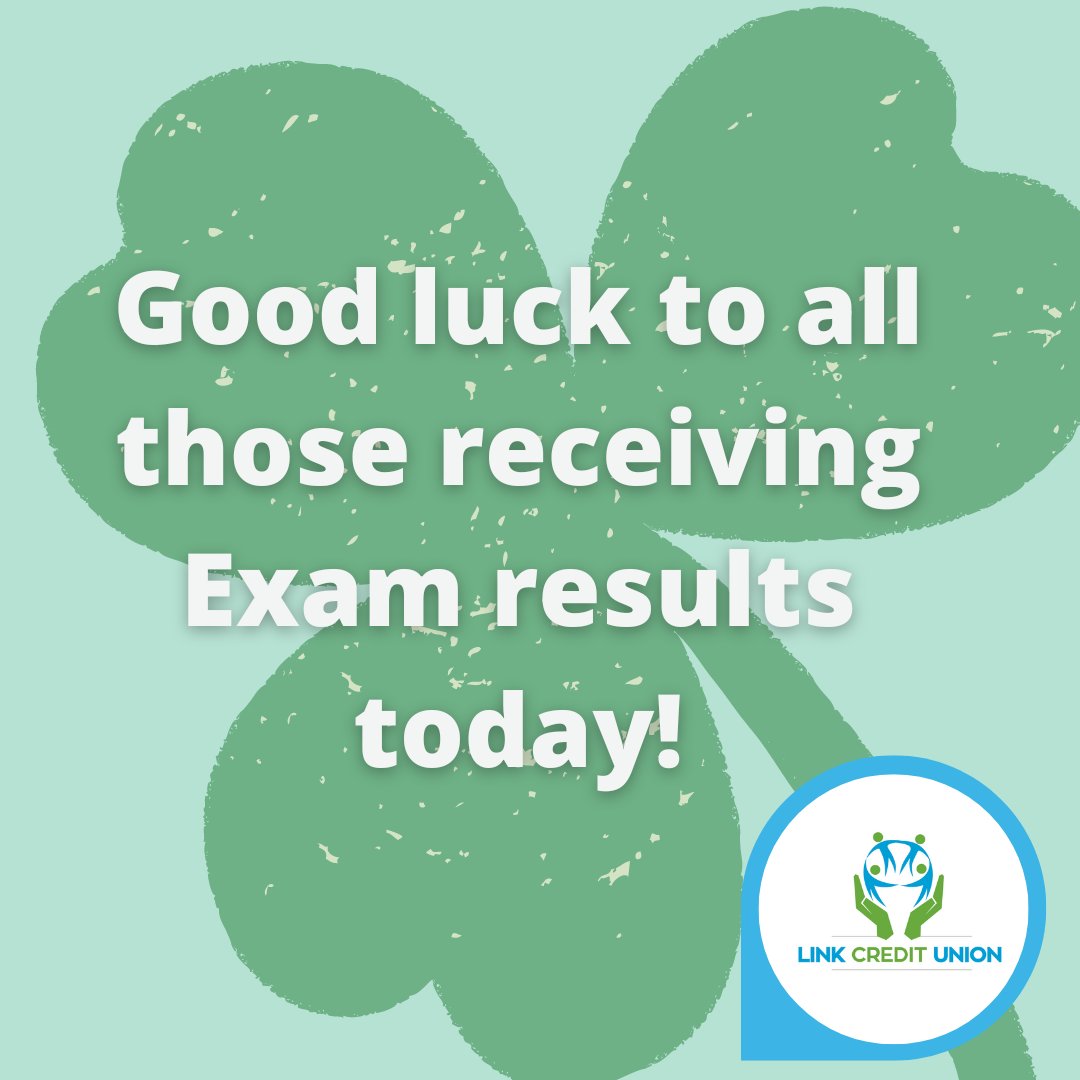 LINK_CU's tweet photo. Best of luck to all those receiving exam results today!
#LinkCreditUnion #LeavingCert #ExamResults #SupportLocal https://t.co/pOVjMFnDft