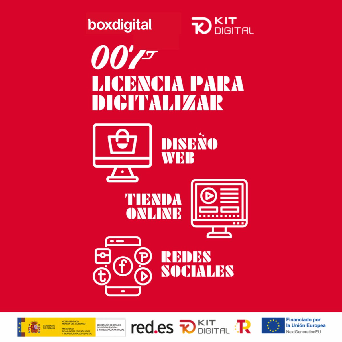 boxdigital_'s tweet photo. Hoy se abre la convocatoria del #𝗞𝗶𝘁𝗗𝗶𝗴𝗶𝘁𝗮𝗹 para pequeñas empresas (de 3 - 10 empleados) con ayudas de hasta 6.000€ en:
💻 Página Web
🛒 ECommerce
📲 Gestión de Redes Sociales
En #BoxDigital, como Agente Digitalizador, te ayudamos.
➡ https://t.co/m1HISiVZ8y https://t.co/IIGUGallfx