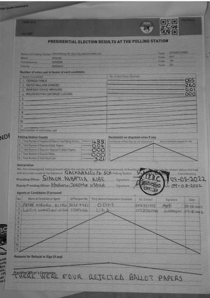 Just checked the GAME played by Julie Soweto at the Supreme Court.

1. The serial numbers are NOT the same as she wants the Court and Country to believe. The Serial Number DIFFERS on one number "8" and "m"

2. The NAME Jose is NOT on the FORM. Look carefully