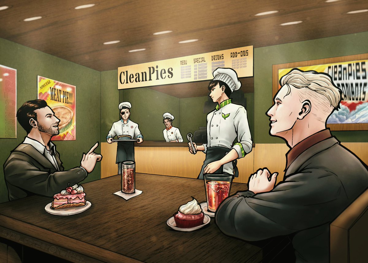 nyze_corner's tweet photo. Starting a restaurant with the Cleanbois!!!
Tony and Ray are taste testers~

Based on the 8/28?/2022 stream
#Cleanbois #RaymondRomanov #TonyCorleone #YunoSykk #MickeyS #LangBuddha #CleanPies https://t.co/cPg8w9lics