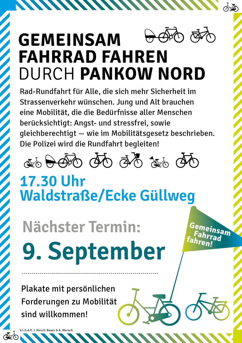 BikerPankow's tweet photo. #Pankow radelt (wieder)! Am 9. September 17:30 Uhr — Start #Waldstraße Ecke #HermannHesseStraße https://t.co/DWJsZJ3p8W