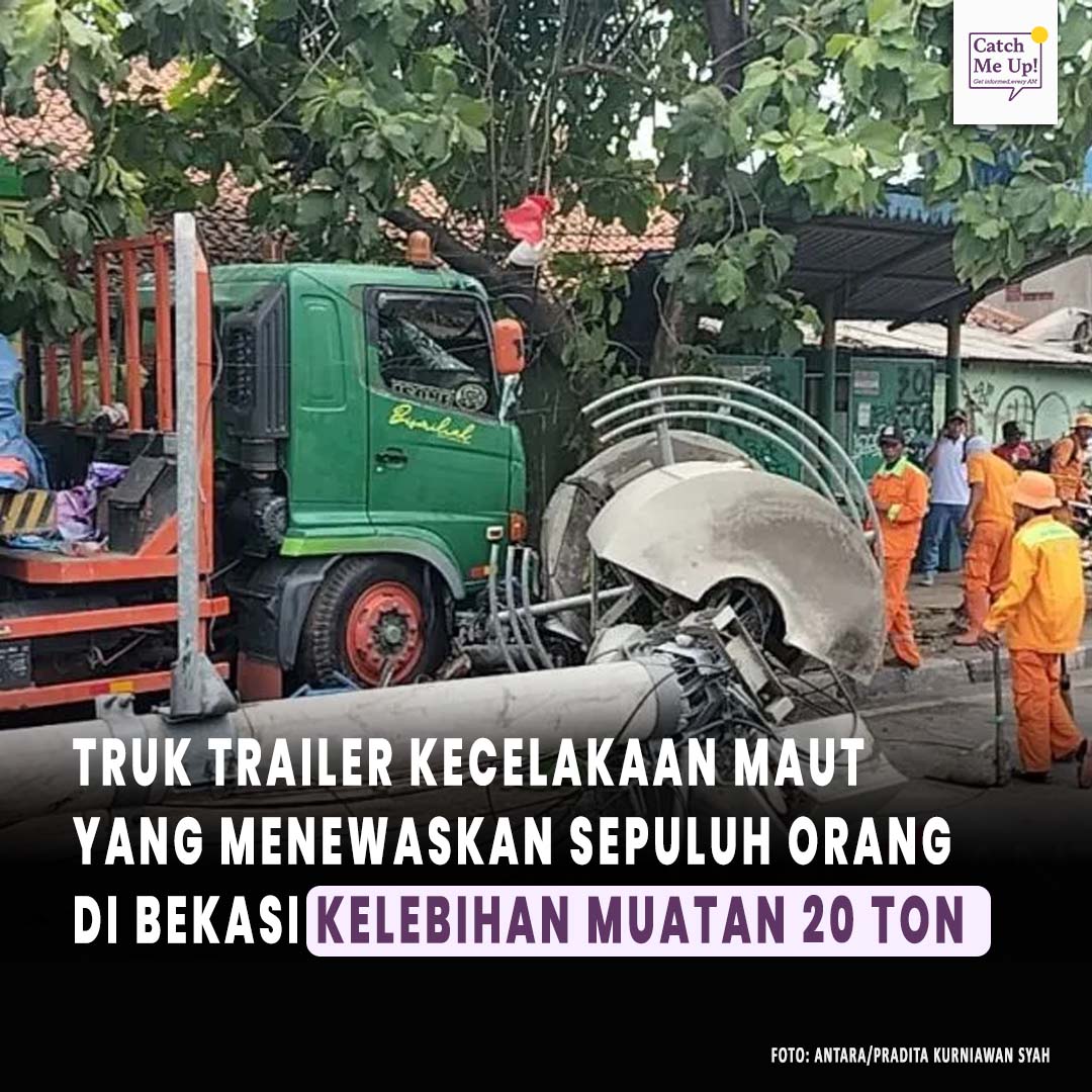 Hasil investigasi Komite Nasional Keselamatan Transportasi (KNKT) mengungkap truk trailer kecelakaan maut di depan SDN Kota Baru II dan III di Jalan Sultan Agung, Kranji, Bekasi kelebihan muatan hingga 200 persen atau dua kali lipat.