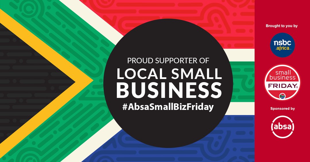 TwaneGouws's tweet photo. Happy #AbsaSmallBizFriday! Join us as we mobilise the nation to support small business.
If you love small business and want to see our country flourish post the #AbsaSmallBizFriday SA FLAG on social media to declare, loud and proud, that you support local small business. https://t.co/n9XqY7kqq2