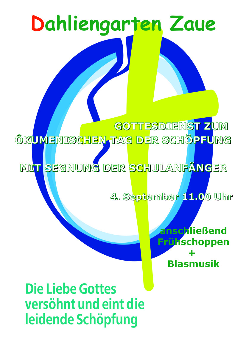 KircheZaue's tweet photo. #Gottesdienst zum #Tag der #Schöpfung am Sonntag, 4.9., 11:00  im #Dahliengarten. Anschließend Frühschoppen. https://t.co/rAIhfKFxIN
