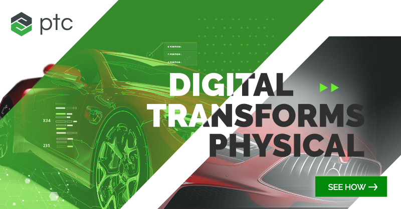 PTC's tweet image. From the factory to the showroom to the open road, our digital technology creates new possibilities each day by transforming the physical world: ptc.co/8CcK50KthC4 #DigitalTransformsPhysical #DigitalTransformation
