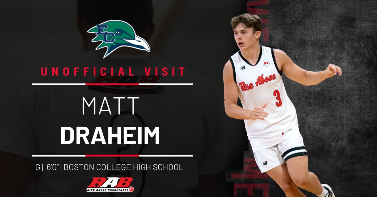 6’0” Matt Draheim ’23 (<a href="/Matt_draheim13/">Matt</a>) is currently on an unofficial visit to Endicott College! #GoGulls

#RABFamily #WeAboveMe