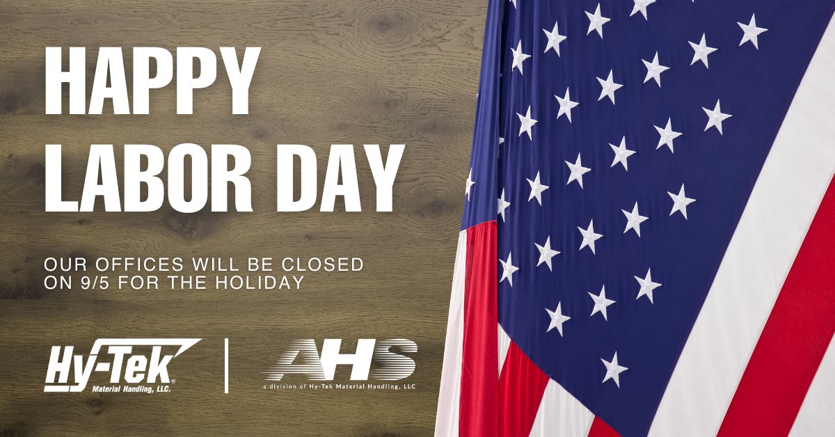 In honor of the upcoming holiday, all of our offices will be closed on Monday, September 5th for #LaborDay. 

#HyTek #AHS #TogetherAsOne #LaborDay2022