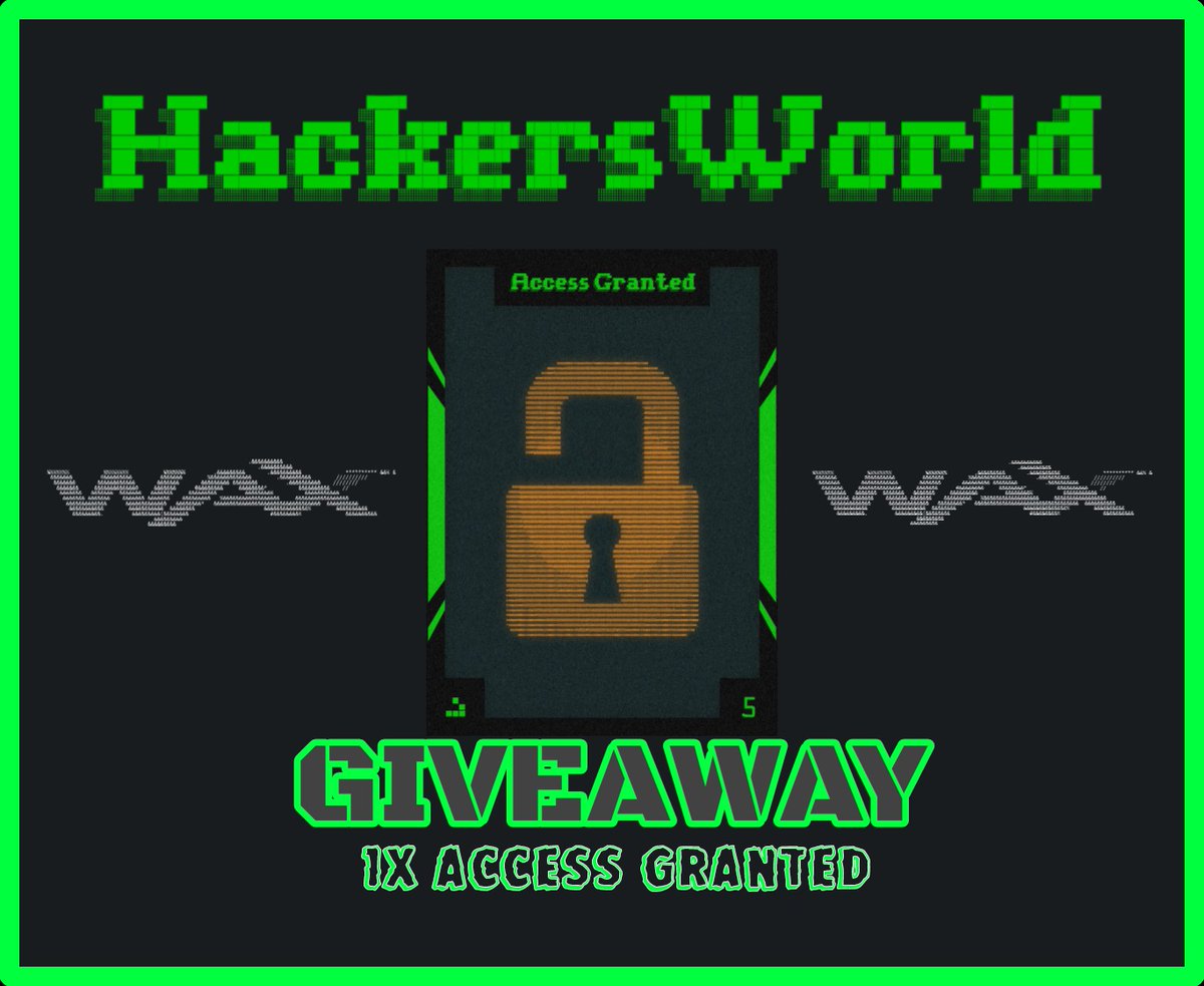 1x Access Granted Pass #Giveaways By <a href="/HackersWorldWax/">HackersWorld</a>
🔥Access Granted Pass Sale will coming soon🔥
Ruls:
1️⃣ Follow <a href="/HackersWorldWax/">HackersWorld</a> &amp; @NFTFountain_
2️⃣❤️+ RT and tag 3 friends
3️⃣ Join Discord:discord.gg/hackersworld
4️⃣ Whitpaper:whitepaper.hackersworld.io

#WAX #NFTCommunity #NFTs