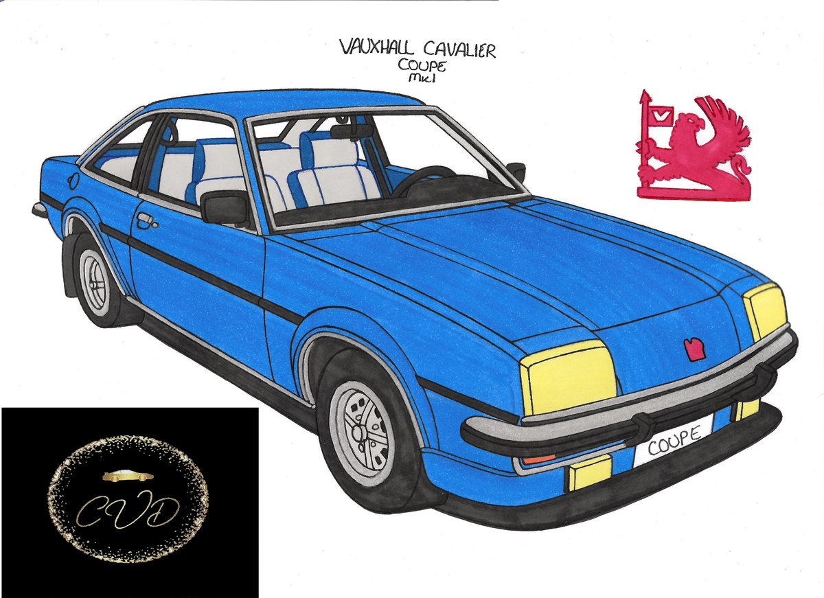 Hi all, the first of todays drawings in my all new series Mainstream Coupes 1953-2003, is Vauxhall's badge engineered Manta. #vauxhallcarsuk #vauxhallcavalier #vauxhallcavaliercoupe #vauxhallcavaliermk1 #vauxhallcars