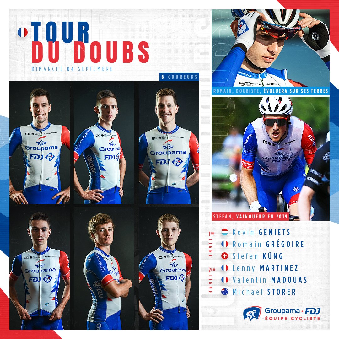GroupamaFDJ's tweet photo. Notre compo pour le Tour du Doubs, avec deux futurs membres l'équipe WorldTour 😉 https://t.co/0sr1snjE9m