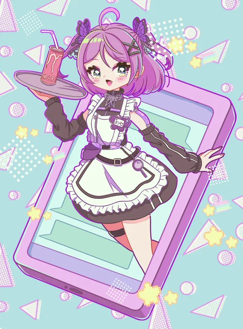 まりむ様のイラストを描かせていただきましたレトロかわいく描かせていただきました〜チェックチェック! 