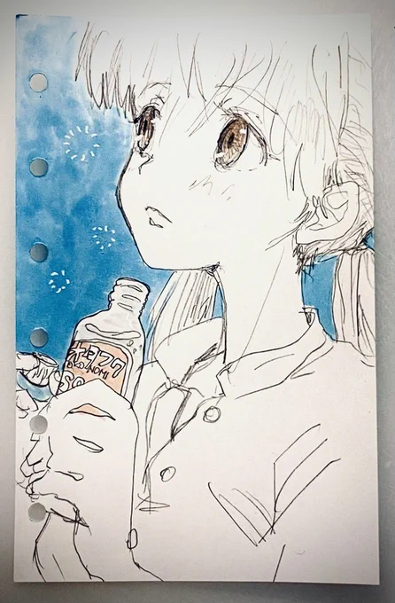 #みなさん去年の今頃はどんな絵描いてましたか 
・『オタフクお好み焼き味ソーダって微妙カナぁ〜』
・『いなり、うんミャい♡』(マイブームはローソンの五目いなり)
・『パパ活刑事(デカ)』
・『早く寝ないと通報しちゃうぞ♪』
#Archive #MINI6HOLES #tegaki_dt 