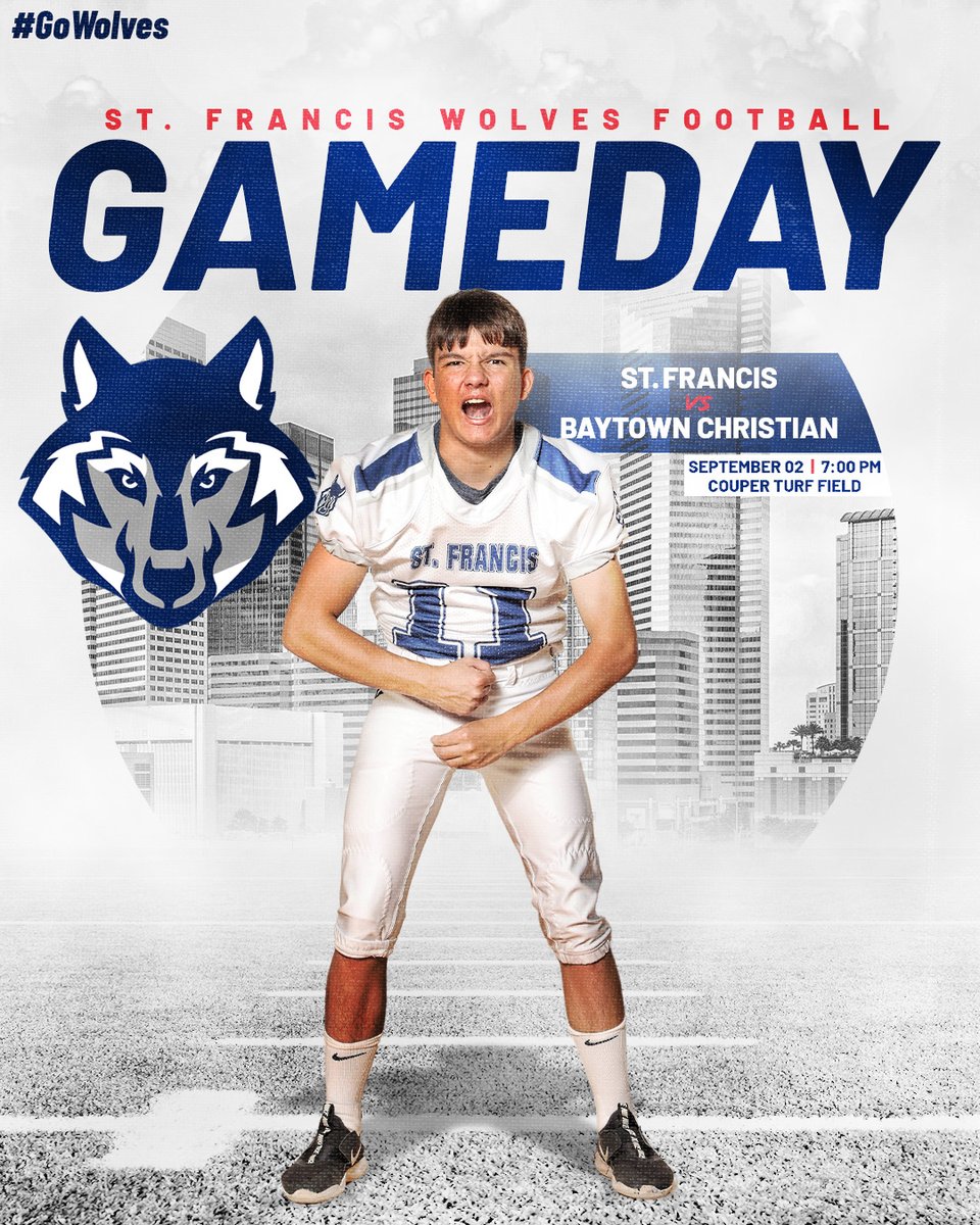 SFE_Athletics's tweet photo. 🏈 Varsity Boys Football TONIGHT!
St. Francis vs. Baytown Christian
7:00 PM – SFES Couper Turf Field
#SFESStepForward #GoWolves https://t.co/8SSDz3yUlD