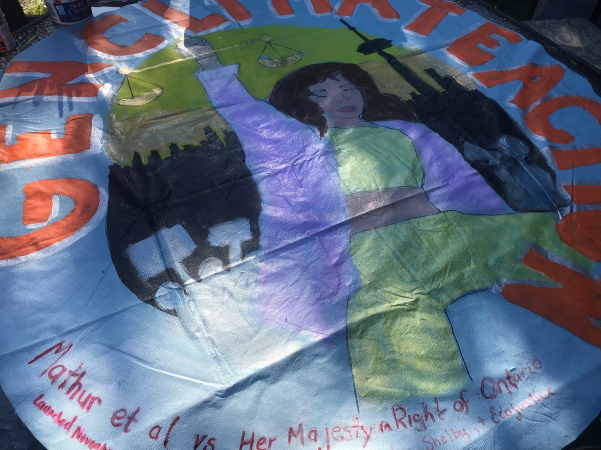 sophiamathur's tweet image. #ParachutesForThePlanet #GenClimateAction
Summer almost over. Painted this last night. Getting ready to school some politicians on #ClimateEmergency Sept 12-14 with Zoe, Shaelyn, Shelby,Alex, Madi, Beze &amp;amp; @ecojustice_ca  
ecojustice.ca/mathur-et-al-v…
Rally Sept 11 Queens Park