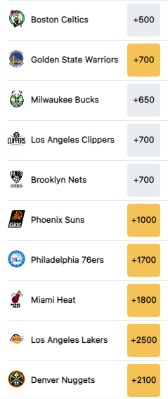 RotoCurve's tweet photo. Next season's NBA Champion future odds.  (Fanduel)
Where do you see the best value?  @haralabob https://t.co/hYa8BS1BkL