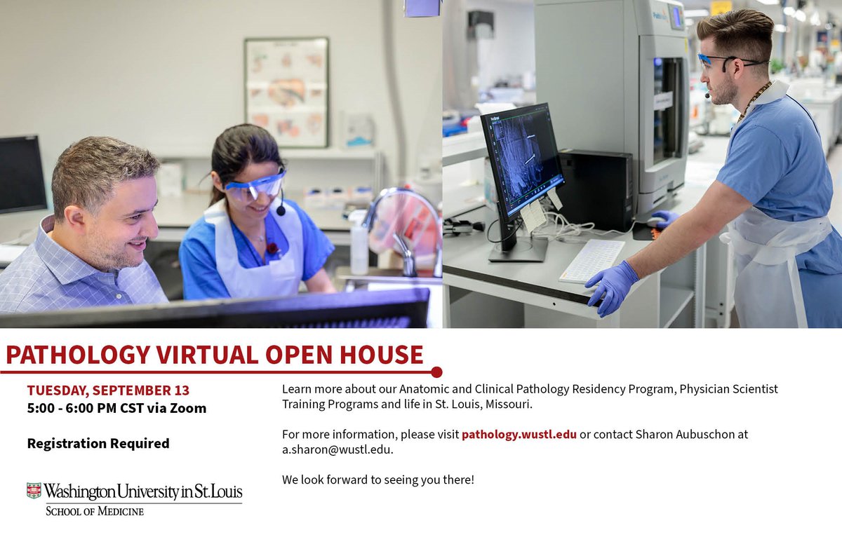 WashU Medicine Pathology & Immunology (@washu_pathology) on Twitter photo .<a href="/WUSTLmed/">Test Account</a> pathology residency named among the best in the nation by doximity! #PathMatch23 find out why at our virtual open house on September 13 at 5:00 pm CST. #PSTP #ClinPath #AnatomicPath
Register at ow.ly/OAf050KxVsY
Doximity results: ow.ly/Zm5n50KxVsZ .<a href="/WUSTLmed/">Test Account</a> pathology residency named among the best in the nation by doximity! #PathMatch23 find out why at our virtual open house on September 13 at 5:00 pm CST. #PSTP #ClinPath #AnatomicPath
Register at ow.ly/OAf050KxVsY
Doximity results: ow.ly/Zm5n50KxVsZ