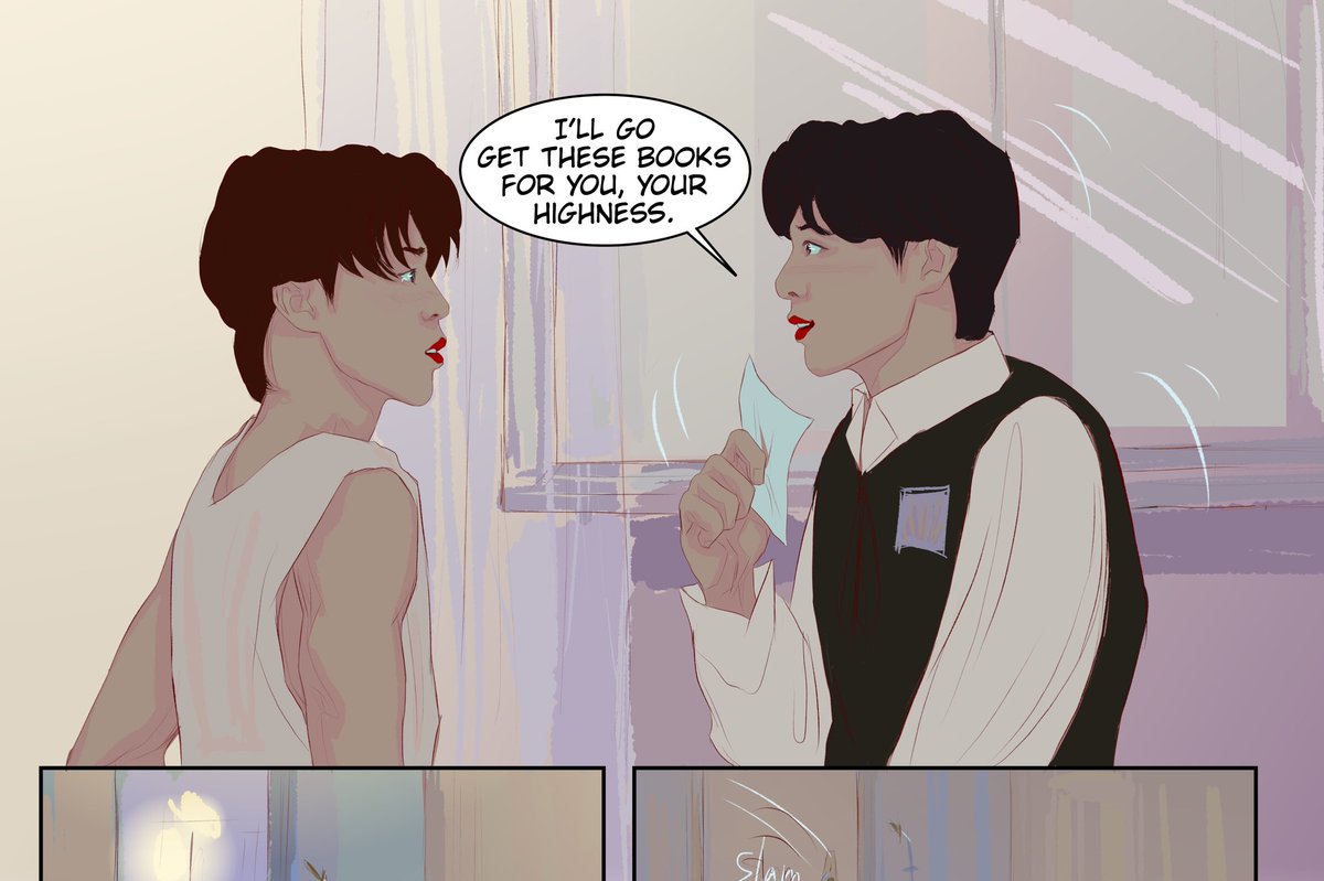 Some snippets from Chapter 2 of my patreon exclusive comic, The Sorcerer and the Spy 🤗 it's 17 pages (link below)