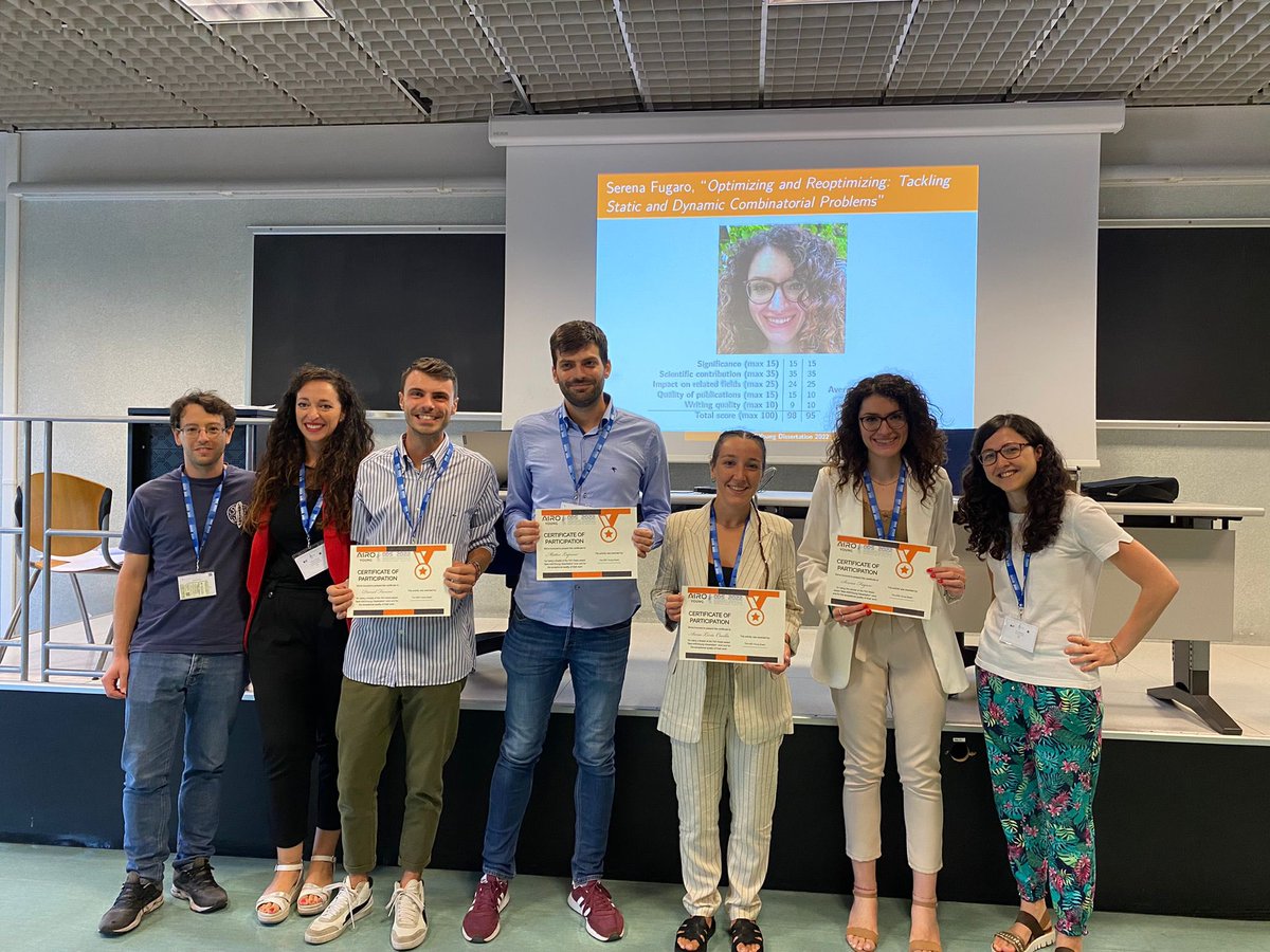 AIROyoung's tweet photo. Congratulations to Serena Fugaro from @CNRIAC for winning the Best AY Dissertation #Award and to all the participants #ods2022 #orms https://t.co/cyje4uWFlh