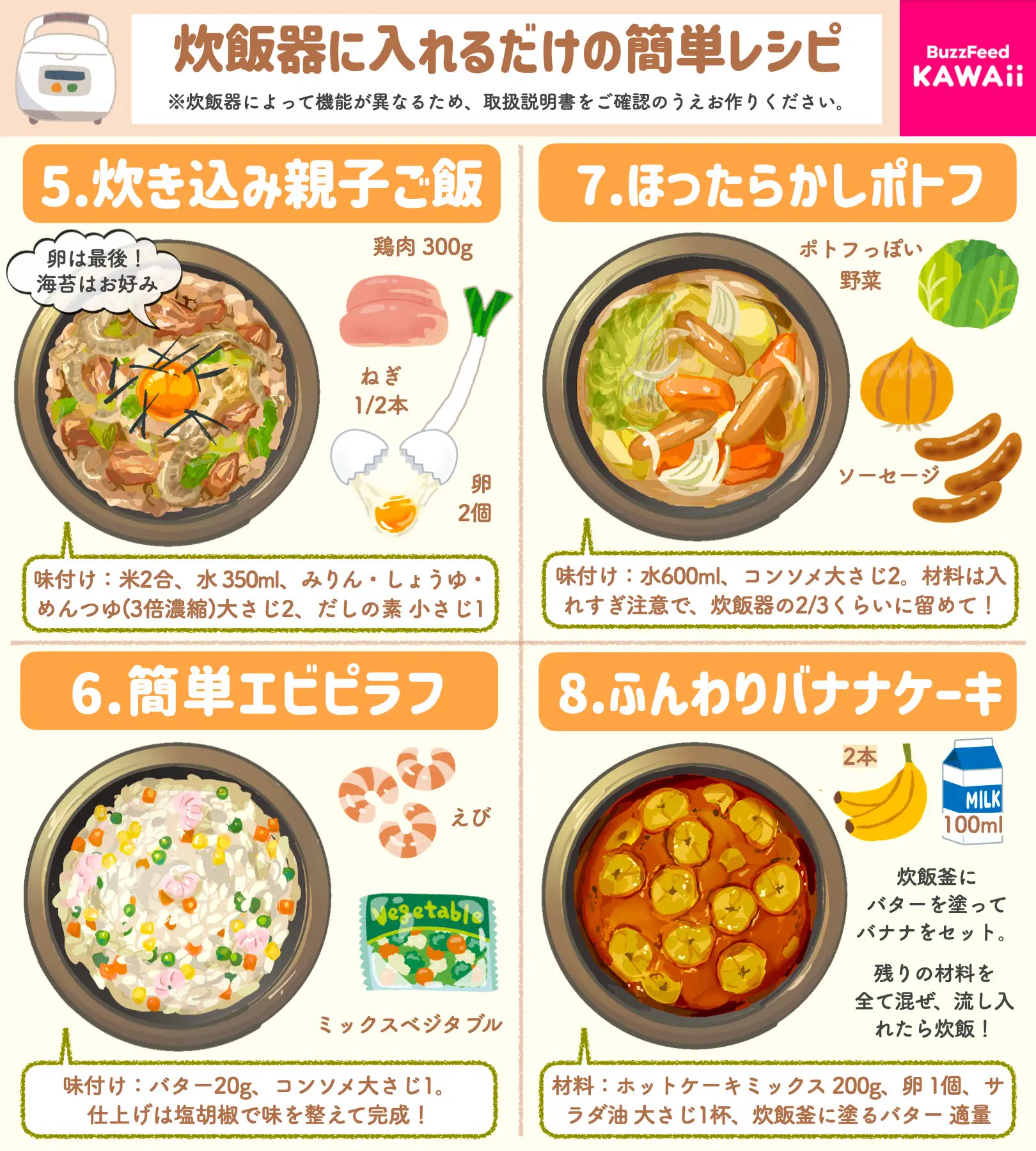 どれもお手軽&美味しそう！料理初心者さんでも安心して作れそうな、炊飯器レシピ8選！