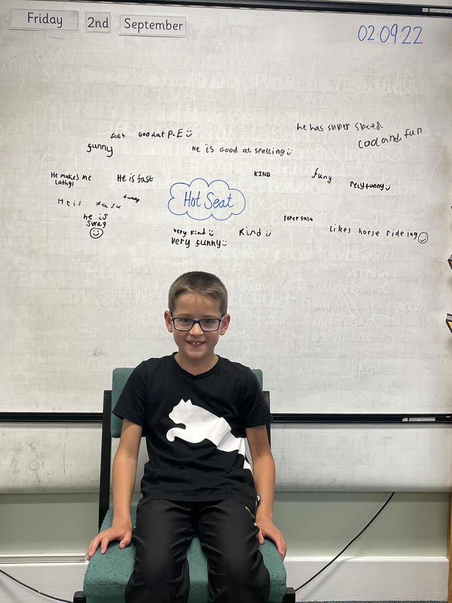 DeanburnPS_P7A's tweet photo. Here is #HotSeat ๐ฅ for this week! #ClassCompliments #PositiveVibes #Positivity #Friendships #ClassTeam #HWB ๐ https://t.co/Cz15RmzPJI