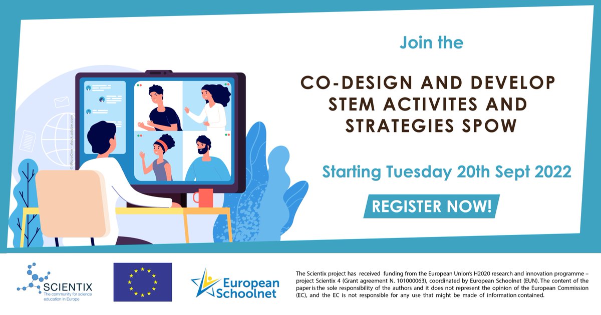 scientix_eu's tweet photo. πΉCo-design an integrated STEM project,
πΉBecome familiar with the iSTEM methodology.
π’ Join the SPOW 13 Track a) iSTEM: Co-Designing Integrated STEM Projects
π Book your spot now: https://t.co/ZkFql2OlNO
#OnlineScienceWorkshops https://t.co/CgyRrQ6wcY