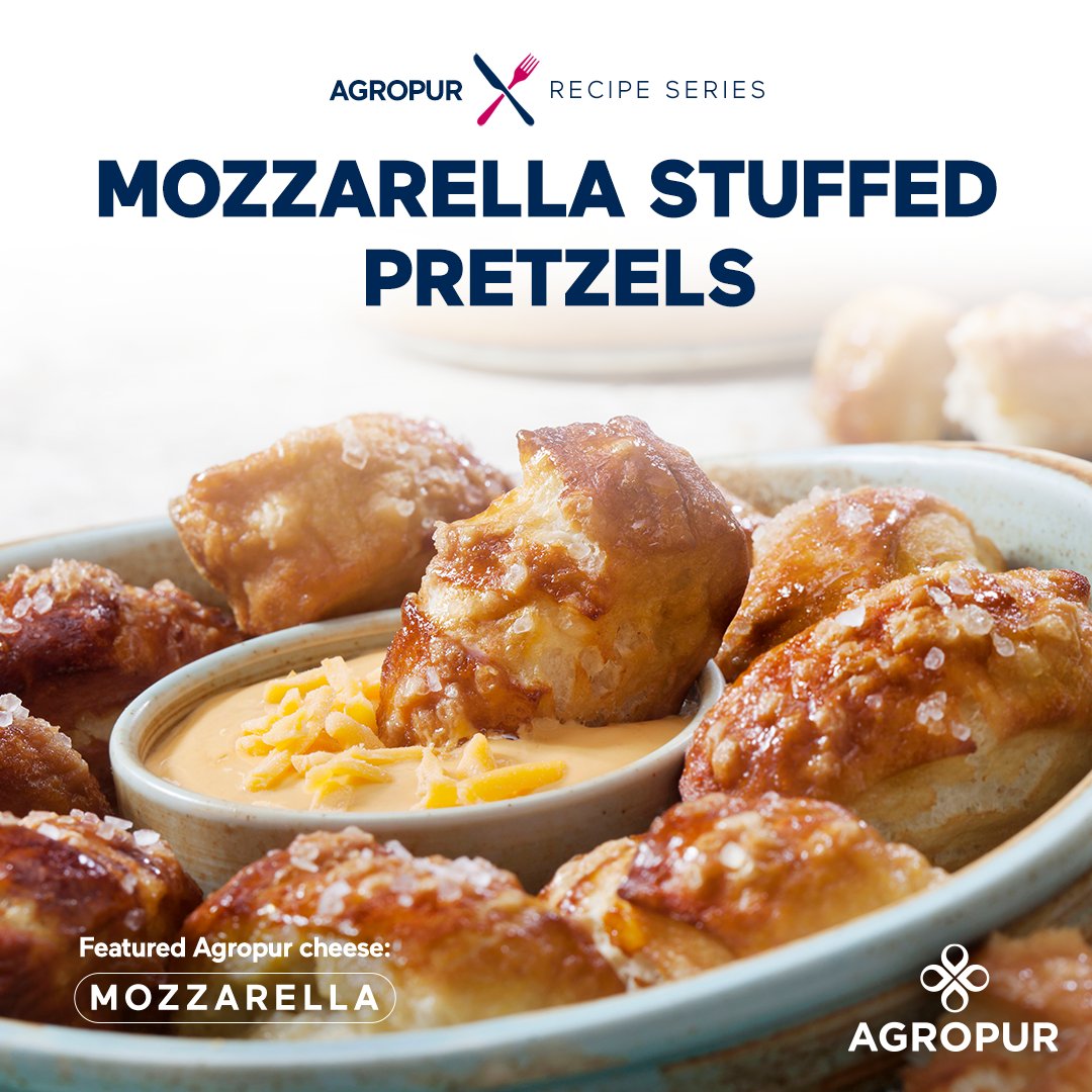 Agropur_US's tweet photo. This easy-to-prepare recipe will make you a snack-time superhero. Salty, chewy and simply delicious, these mozzarella-stuffed pretzel bites will fly off the plate!

https://t.co/uaJnYGD4Tp https://t.co/qiqomJTS55