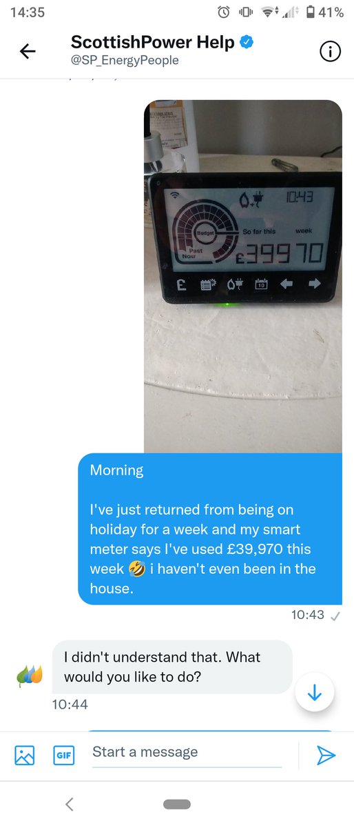 Miller160987's tweet photo. When you come home to this 🤣 can't get through to anyone on the phone or the live chat and they don't reply to any form of contact #scottishpower @SP_EnergyPeople https://t.co/0LXCkIe16b