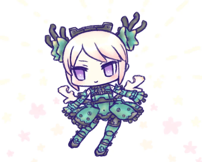 山王さん(  )の作られた、「妖魔型機人 雛鬼 弐」ちゃんを描きました! #機人企画 