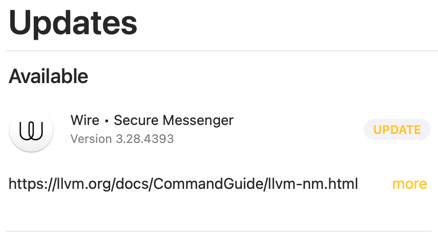 infotexture's tweet photo. @wire What’s this doing in the Mac App Store update copy?

https://t.co/vEFYkFFQiG

Doesn’t anybody check this stuff anymore? https://t.co/Z5SeiVKOGT