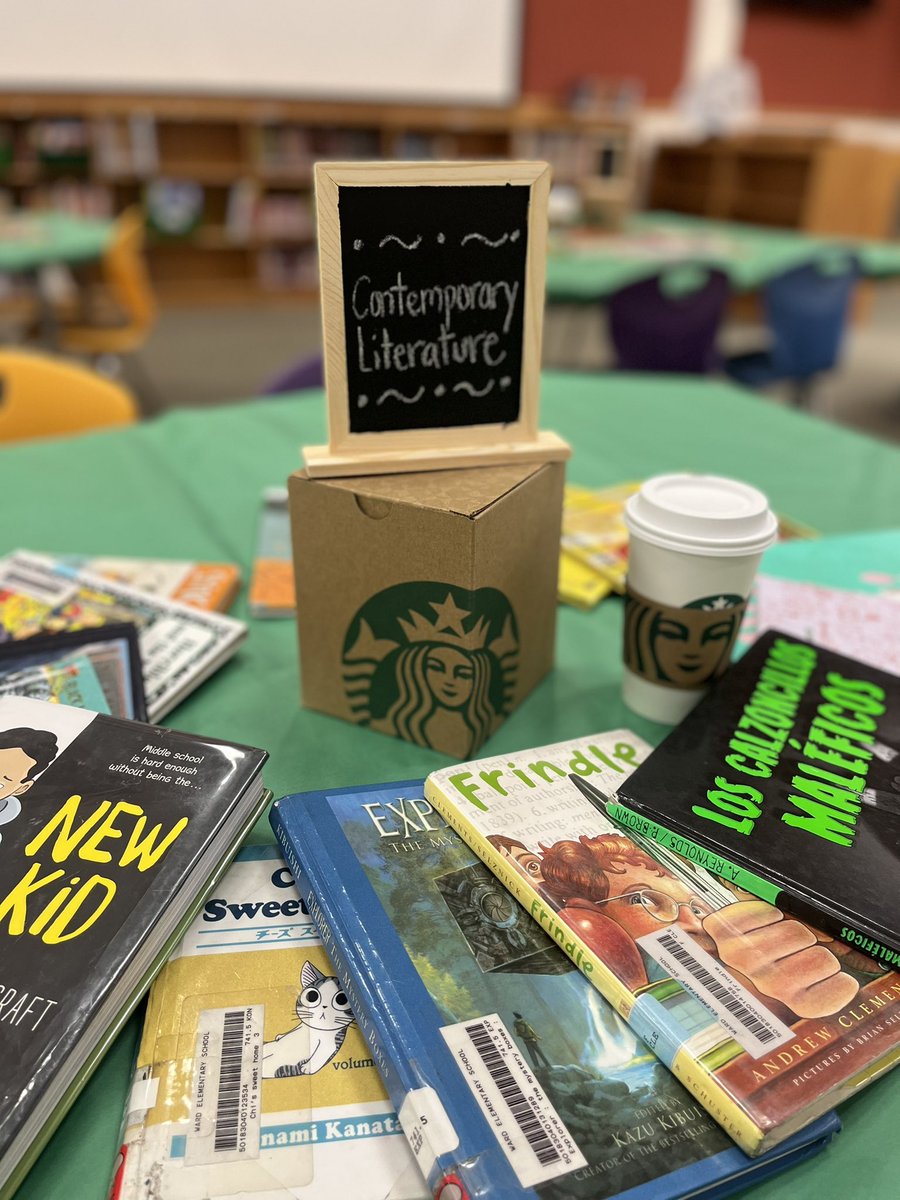 CourtneyMunoz's tweet photo. Book tasting going on in 5th grade today in @janette_teaches class! Our librarian @mrskteaches7 is incredibly creative and setup the library for the Starbooks genre tasting for 5th before they head into the genres! βοΈ #Starbooks @WardWranglers #genrestudy @nisdelemelar @NISDLib https://t.co/uRZdkC1X1h