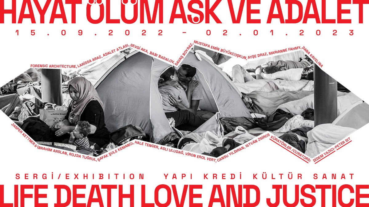 Yapı Kredi Kültür Sanat'ın yeni sergisi "Hayat, Ölüm, Aşk ve Adalet" 15 Eylül'de açılıyor. Sergi tüm dünyada yaşanan farklı adaletsizlikleri kimi zaman aşkı ve hayatı kutlayan, kimi zamansa düşündürücü ve alternatifler üreten bir zeminde ele alıyor. #YapıKrediKültürSanat