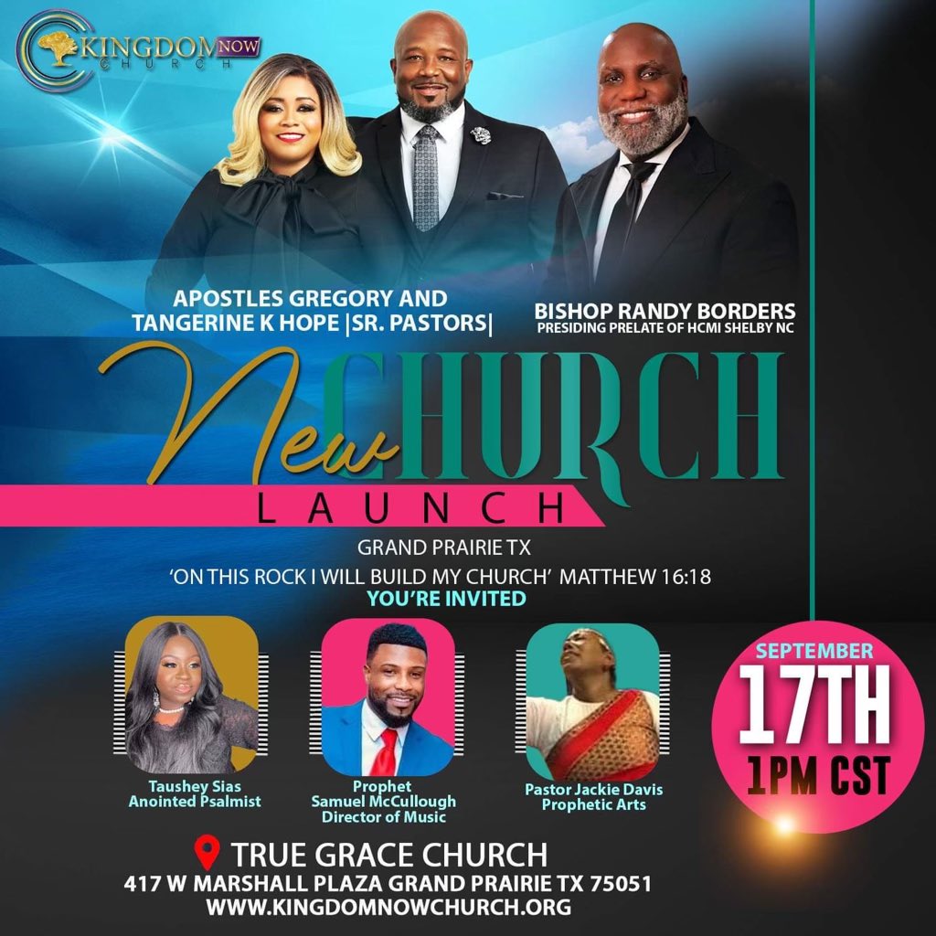 I’m excited for what God is doing!! 

Repost 

We’re just less than 3 weeks away from Kingdom Now Church Launch in Grand Prairie TX!! We’re Invading, Occupying, Influencing and Establishing a Kingdom Culture! 🔥🔥🙌🙌🙏❤️ #God #kingdomnowchurch22