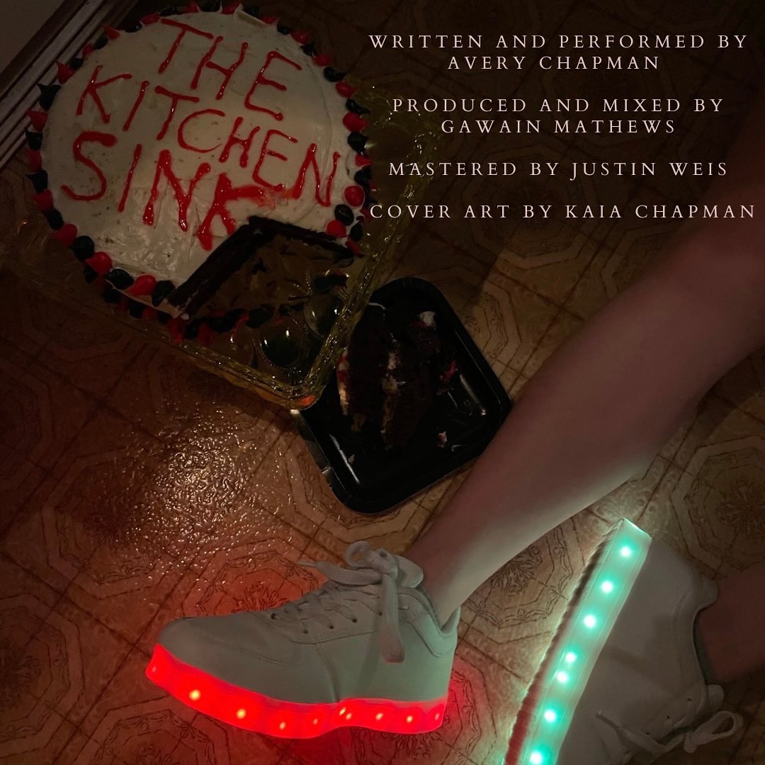 averyychapman's tweet photo. new song “The Kitchen Sink” is out everywhere now!! go stream!! 🤍🎂 https://t.co/67hI2xh881