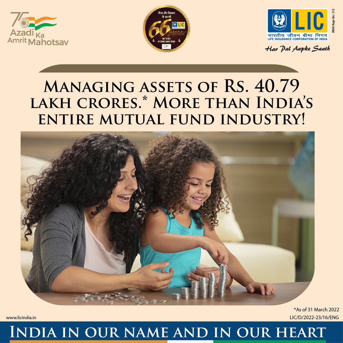 LICIndiaForever's tweet photo. LIC - has been providing financial security to people since 66 years and has been managing assets worth Rs. 40.79 Lakh Crores. #LIC #licfoundationday https://t.co/zthICREudN