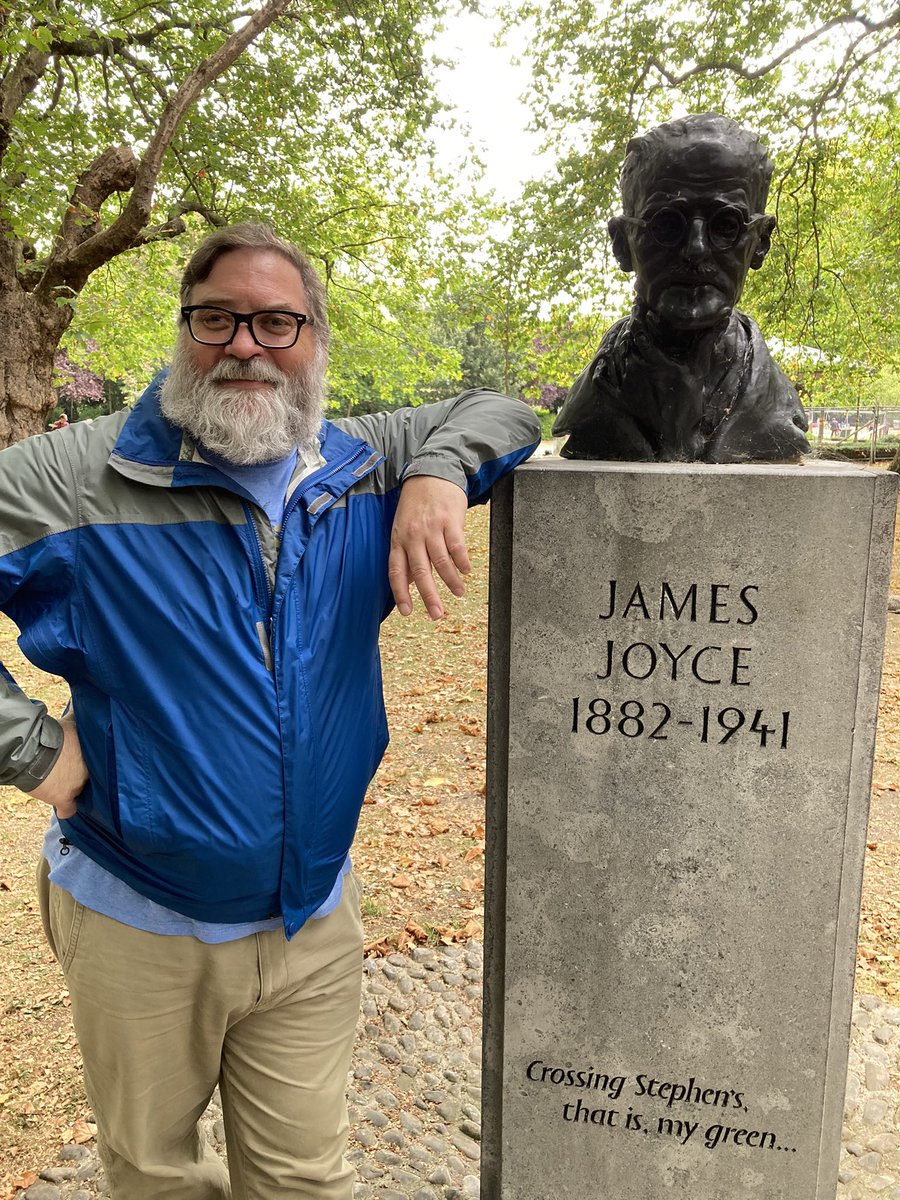 C-N’s Provost hanging out with James Joyce in St. Stephen’s Green.