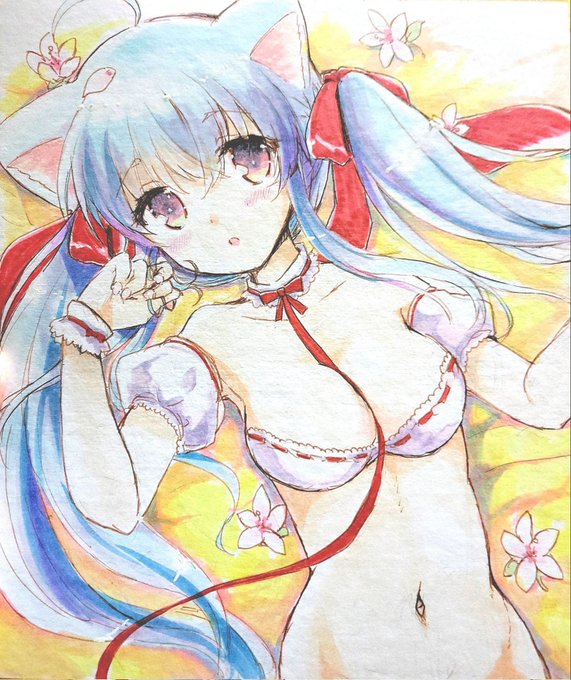 創作娘ちゃんでアナログ色紙を描きましたよ〜
#オリジナル
#色紙 