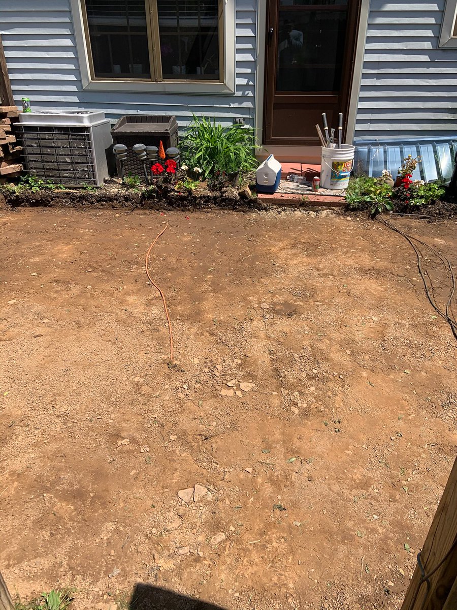 YourPond's tweet photo. Here’s a #flashbackfriday for you! A beautiful #backyardtransformation from grass to a #naturalstone #patio! Our team is eccentric at finding the perfect fit for each unique piece! #backyarddesign #homestyle #patioliving https://t.co/44XP99kI2w