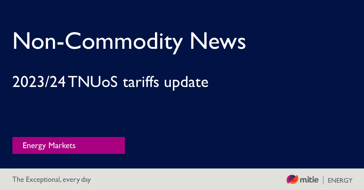 The average non-locational banded demand tariff is now forecast to increase to £97.69/site/annum, according to National Grid’s latest TNUoS update compared to its initial April tariff of £92.05/kW.