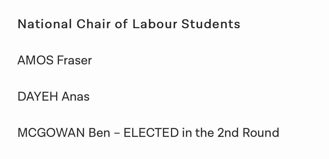 BenMcGowan_'s tweet image. Beyond honoured to have been elected Chair of the new National Labour Students!
A massive congrats to absolutely everyone elected onto the new committee, there’s a lot of work ahead of us and I’m so excited to get started!🌹✨